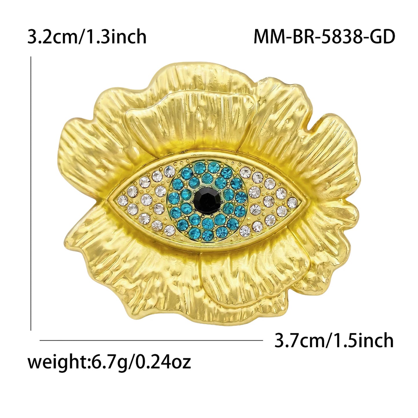 Beaut&Berry Luxury Glossy Devil's Eye Brooches for Women Unisex Novelty Pins Casual Party Jewelry Accessories Gifts Decoration