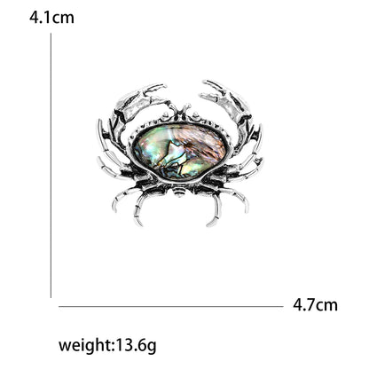 Enamel Rhinestone Crab Brooches For Women Unisex Animal Pins Multi-color Available Casual Party Accessories Gifts