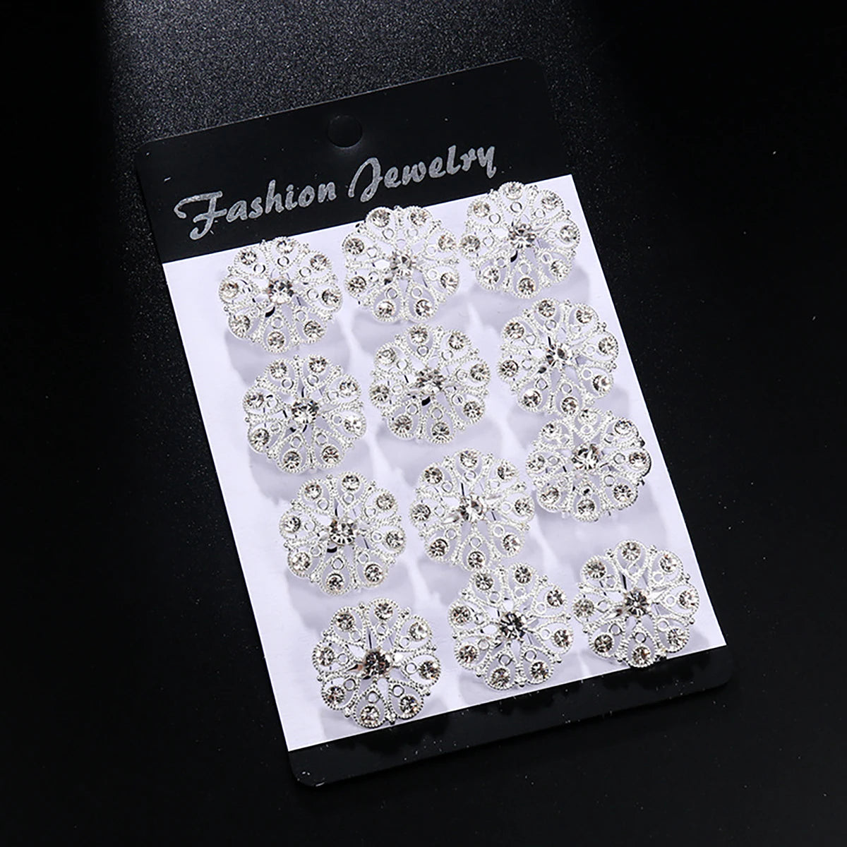 12Pcs/Set Fashion Simple Pearl Flower Brooches Alloy Rhinestone Muslim Bouquet Pin for Women Bridal Shower Party Dress Clothes