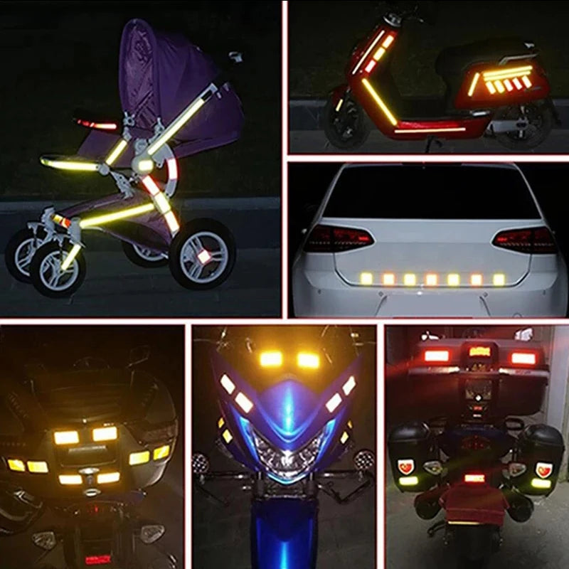 5pcs/set Car Bumper Reflective Safety Strip Stickers Car Reflective Sticker Reflective Warning Safety Tape