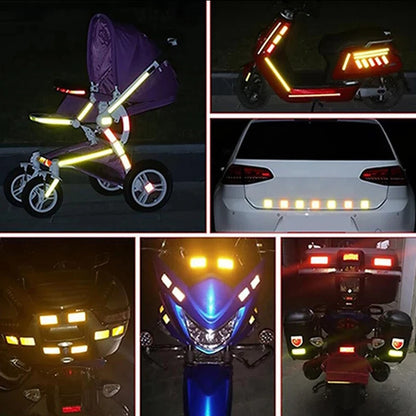 5pcs/set Car Bumper Reflective Safety Strip Stickers Car Reflective Sticker Reflective Warning Safety Tape