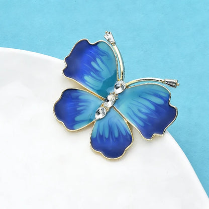 Wuli&baby Beautiful Enamel Butterfly Brooches For Women Unisex 2-color Insects Party Office Brooch Pins Gifts