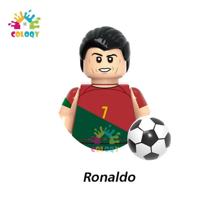 Kids Toys World Famous Football Stars Building Blocks Sport Player Mini Action Figures Golden Cup Toys For Boys Birthdays Gifts