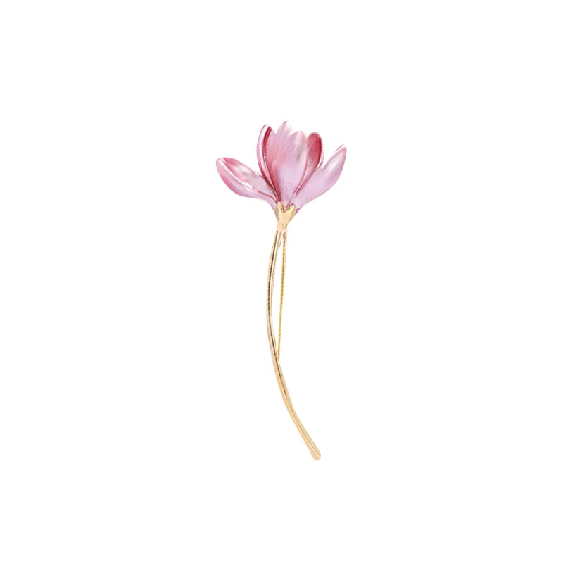 Fashion Exquisite Brooches for Women Girls Elegant Lotus Flower Metal Badges Brooches Casual Office Pins Suit Jewelry