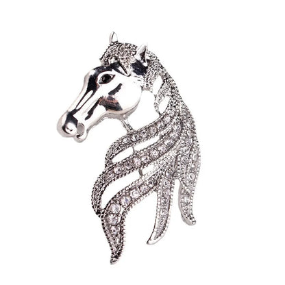 women men horse head brooch suit shawl exquisite accessories pins jewelry