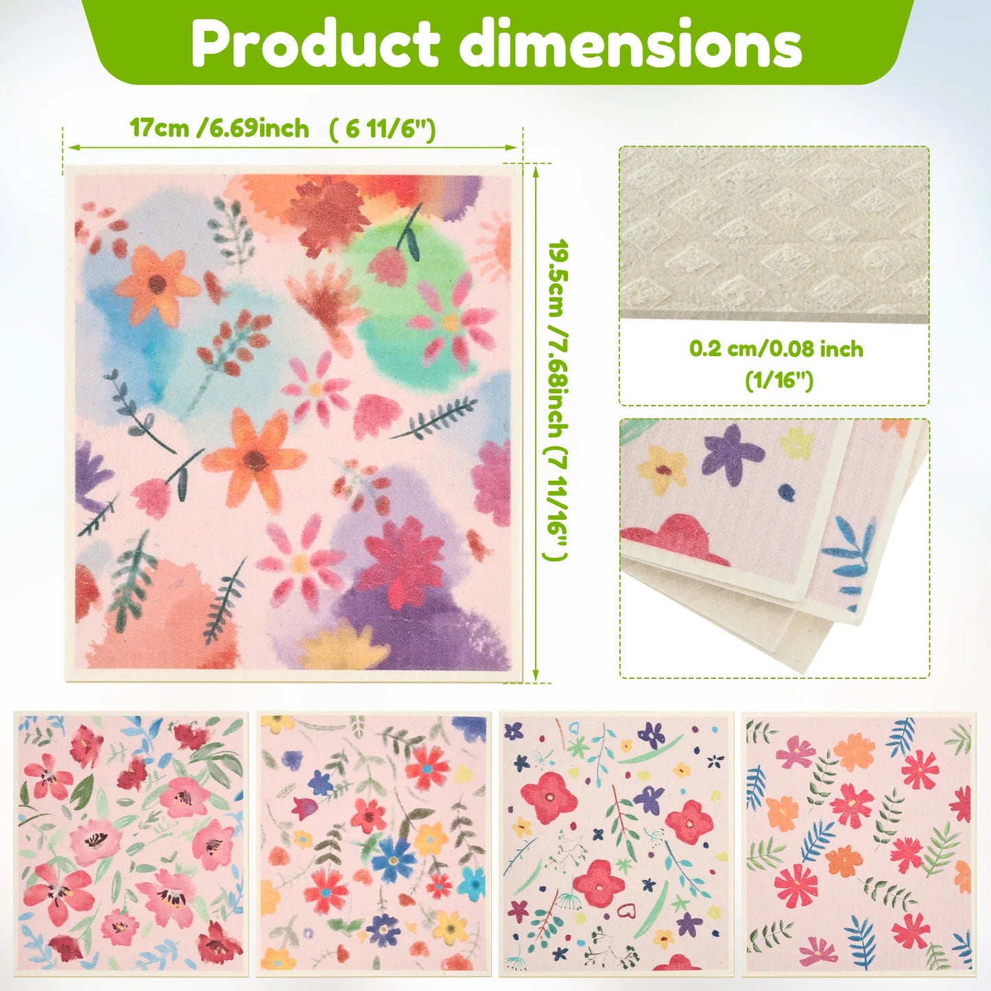 Dish Towels Kitchen Cellulose Cotton Cleaning Cloths Absorbent Swedish Rags Soft Reusable Wet Dry Household Dishcloths