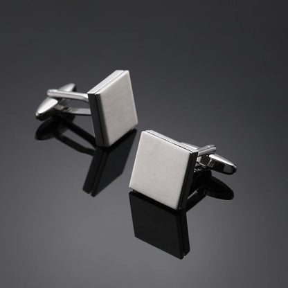High end men's French shirt cufflinks Classic Square laser lattice wire drawing cuffs buttons business suit accessories jewelry