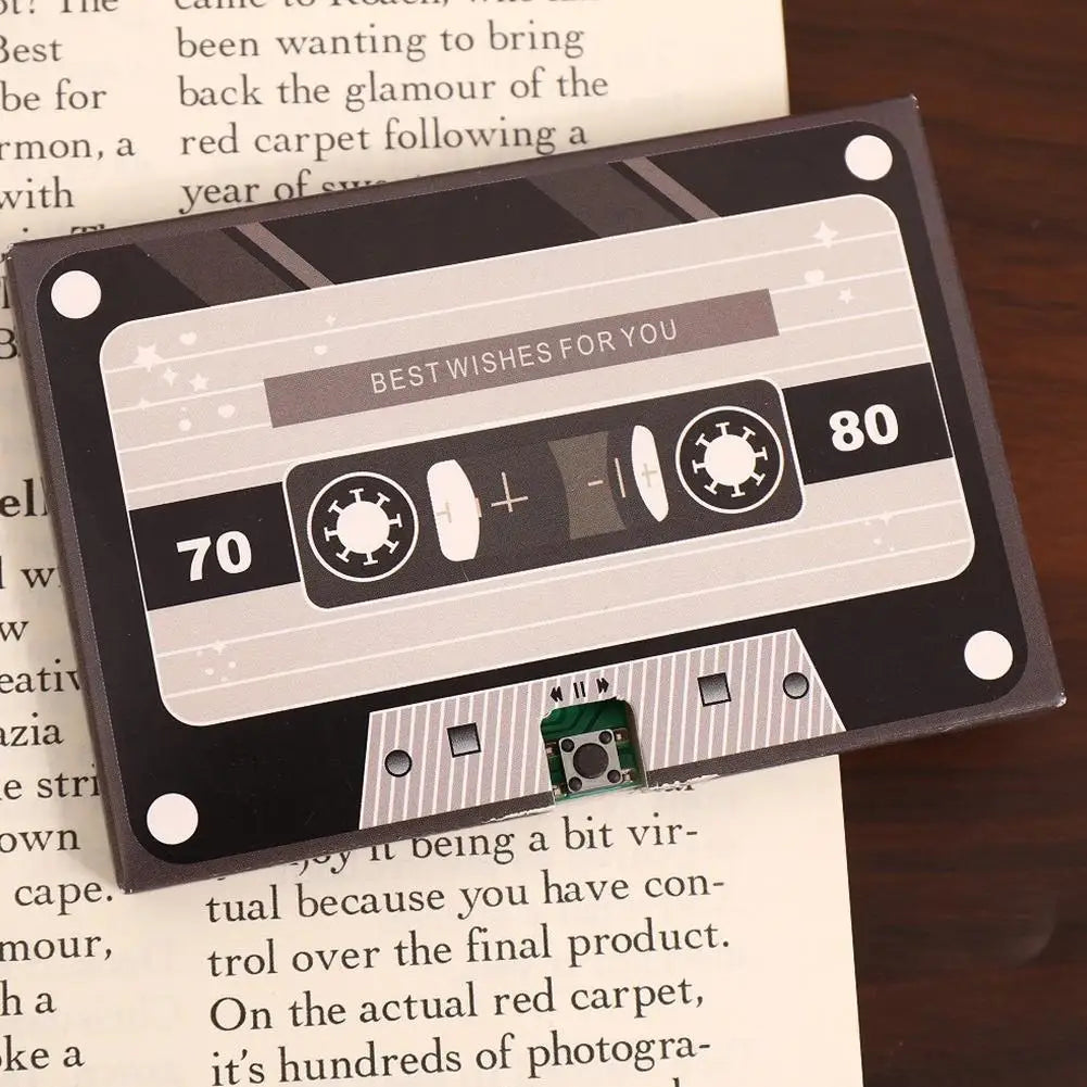 Voice Recordable Greeting Card 60 Seconds Recording Time Message Recorder Cassette Recording Voice Tape Greeting Card