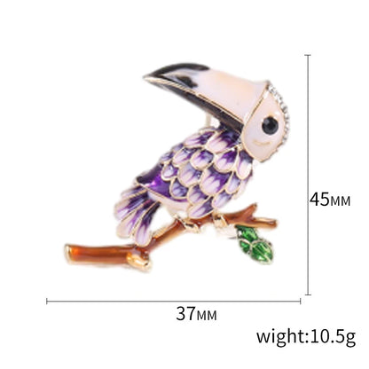 Popular Rhinestone Birds Brooches for Women Unisex Cute Enamel  Animal Pins Banquet Party Backpack Gifts Jewelry Accessories