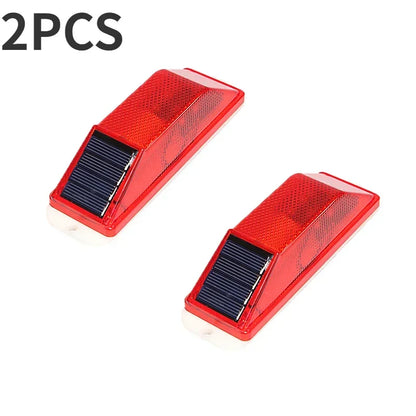 2pcs Warning LED Lamp Solar Warning Lamp Solar Strobe Lamp  Chip Control Bridge Night Driving Safety Light Traffic Caution Light
