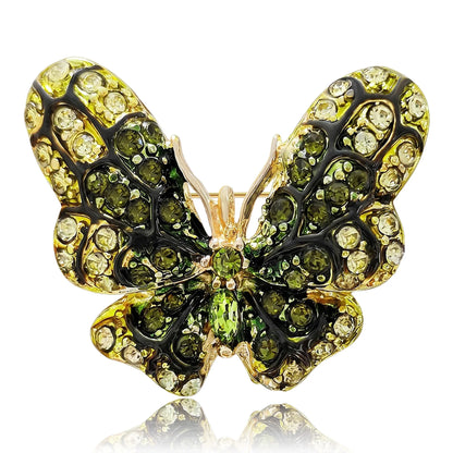 Beaut&Berry Classic Rhinestone Butterfly Brooches for Women Unisex Insect Pins Casual Party Jewelry Accessories Gifts Decoration