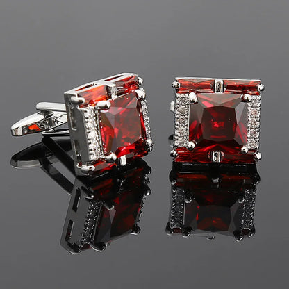 Diamond Cufflinks Mens Shirts Jewelry Luxury Brand Button Green French Style Cufflinks Black Crystal Hot Sale Cuff zircon Buckle