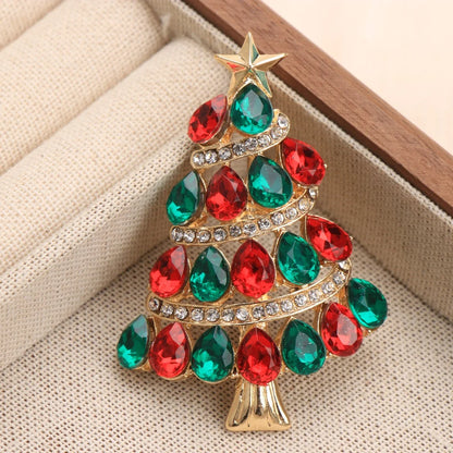 Baroque Luxury Christmas Tree Design Brooches and Pins for Men and Women, Jewelry, Fashion Accessories, and Party Gifts