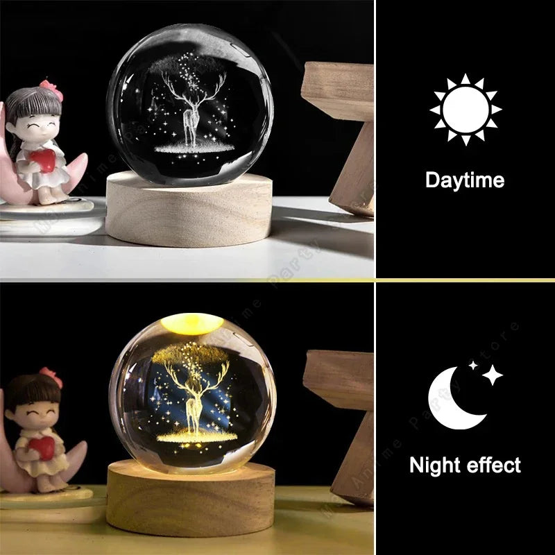 System Galaxy Table Lamp Glowing Moon Sphere For Bedroom Decoration Gift