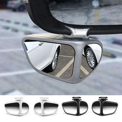 2pcs Universal Blind Spot Mirrors 360° Adjustable Wide-Angle View HD Side Rear Rearview Mirror Auto Auxiliary Rearview