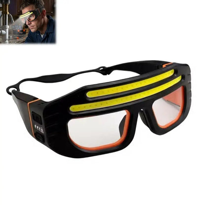 Rechargeable LED Glasses Headlight Glasses with Motion Sensor & Touch Control Unhindered Head Light for Running Camping Work