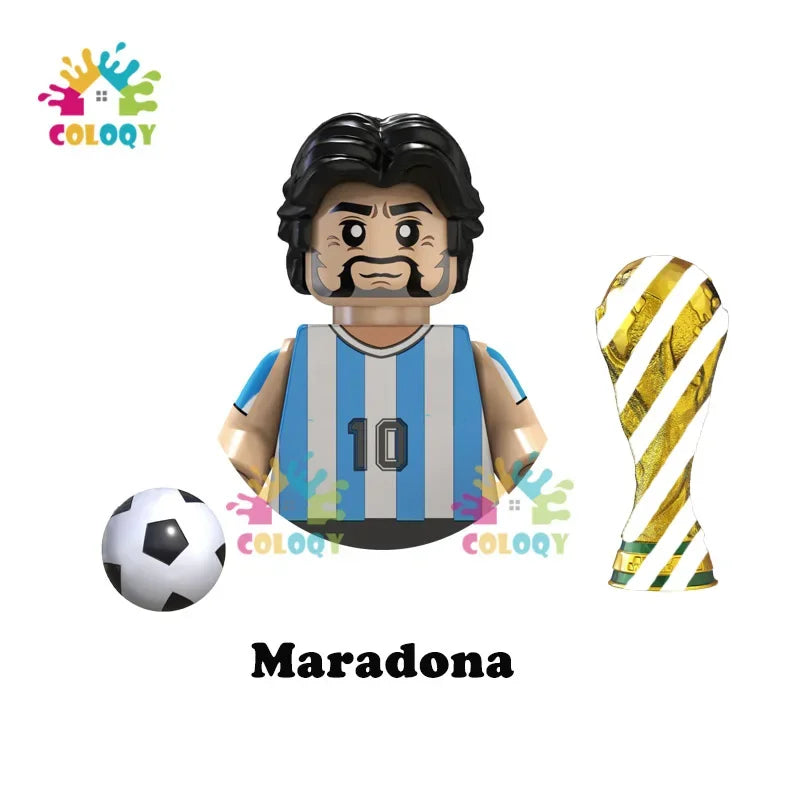 Kids Toys Football Stars Building Blocks Sport Player Mini Action Figures Toys For Boys Christmas Gifts