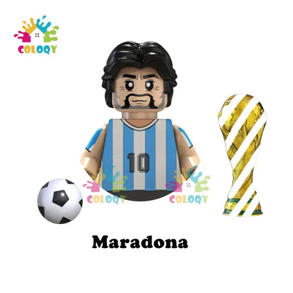 Kids Toys Football Stars Building Blocks Sport Player Mini Action Figures Toys For Boys Christmas Gifts