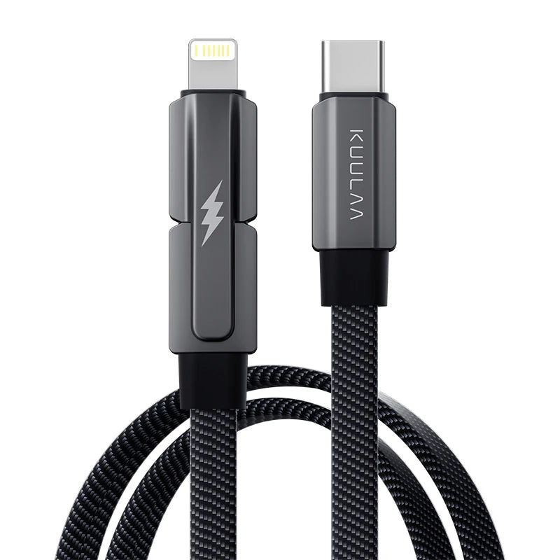KUULAA 2 in 1 USB C Cable 60W PD Fast Charging Wire for iPhone 15 14 Pro Max iPad HUAWEI Xiaomi Tablets Type C Cable