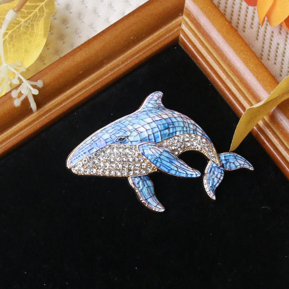 Baroque-style Luxury Whale Animal Design Brooches for Men and Women, Jewelry and Accessories, Wedding, Holiday, and Party Gifts
