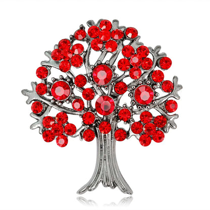 Elegant Tree of Life Brooch For Women Men Exquisite Green Crystal Zircon Tree Badges Brooches Shining Boutique Plant Decoration