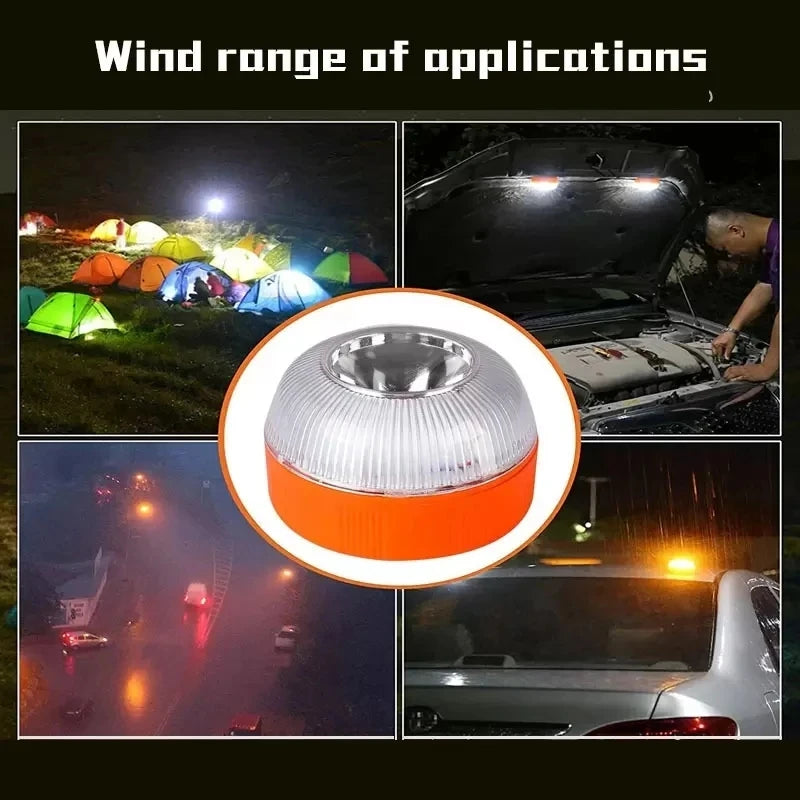 Car Emergency Beacon Light USB Rechargeable Magnetic Induction Auto Strobe Flashing Warning Light Help Flash Safety Signal Lamp