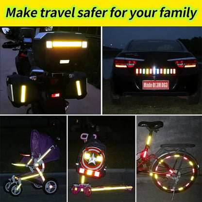 10 Reflective Stickers, Warning Safety Reflective Stickers, Pet Safety Warning Stickers 1.18 X 3.25inch Waterproof Night Vision Stickers, Suitable for Bicycles, Motorcycles, Clothing, Trailers, Helmets