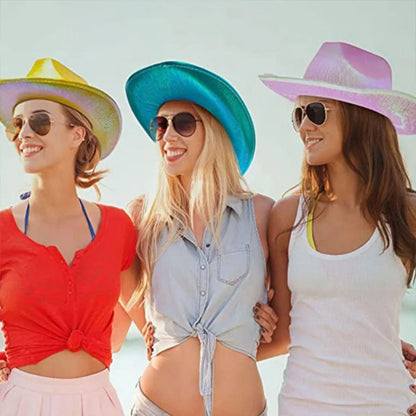 LED Glowing Cowgirl boy Hat Neon Luminous Bride Hat For Holiday Light Up Supplies Fluorescent Party Props Bachelorette Party Hat