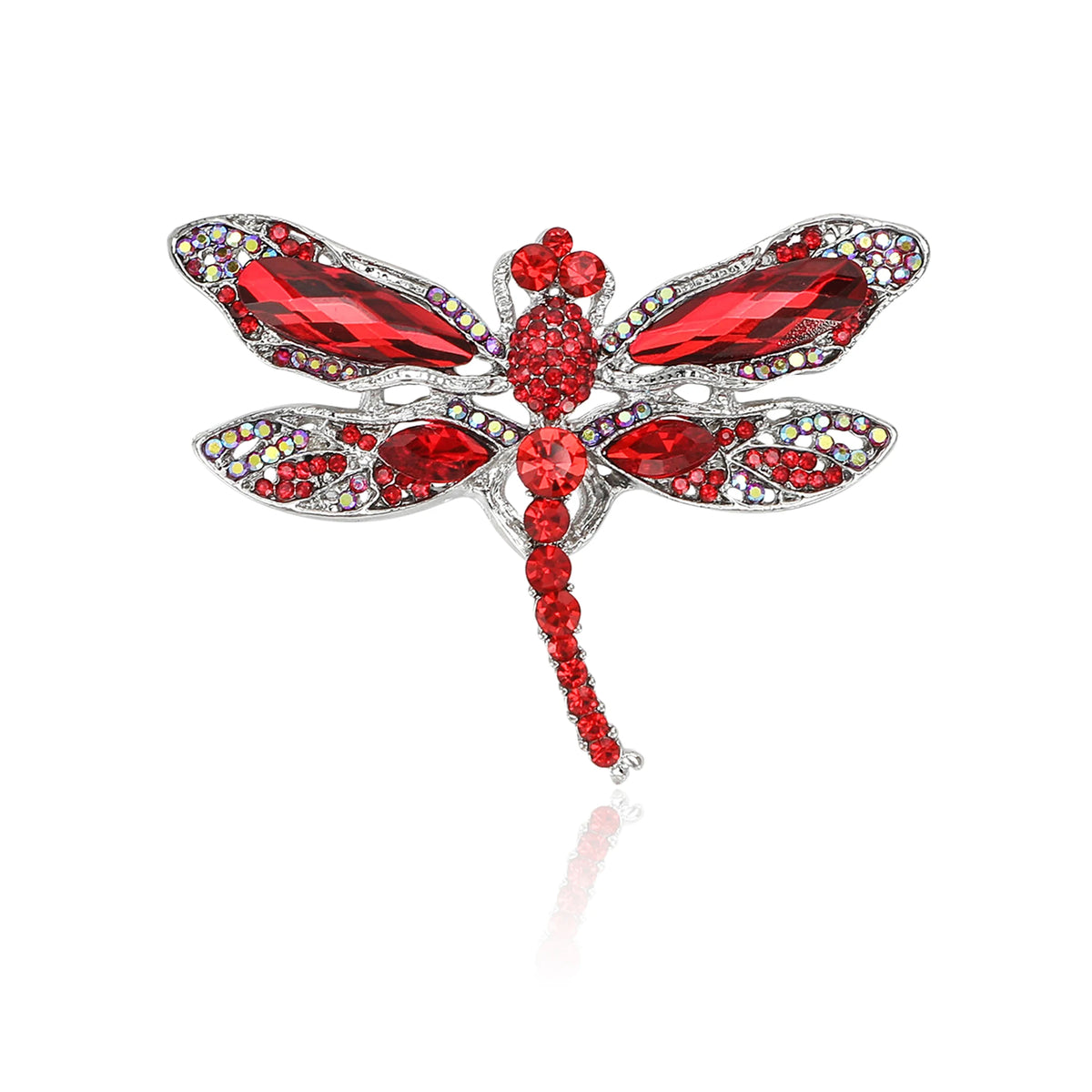 Beaut&Berry Crystal Dragonfly Brooches for Women Unisex insect Pins Multi-coloured Optional Casual Party Accessories Gifts