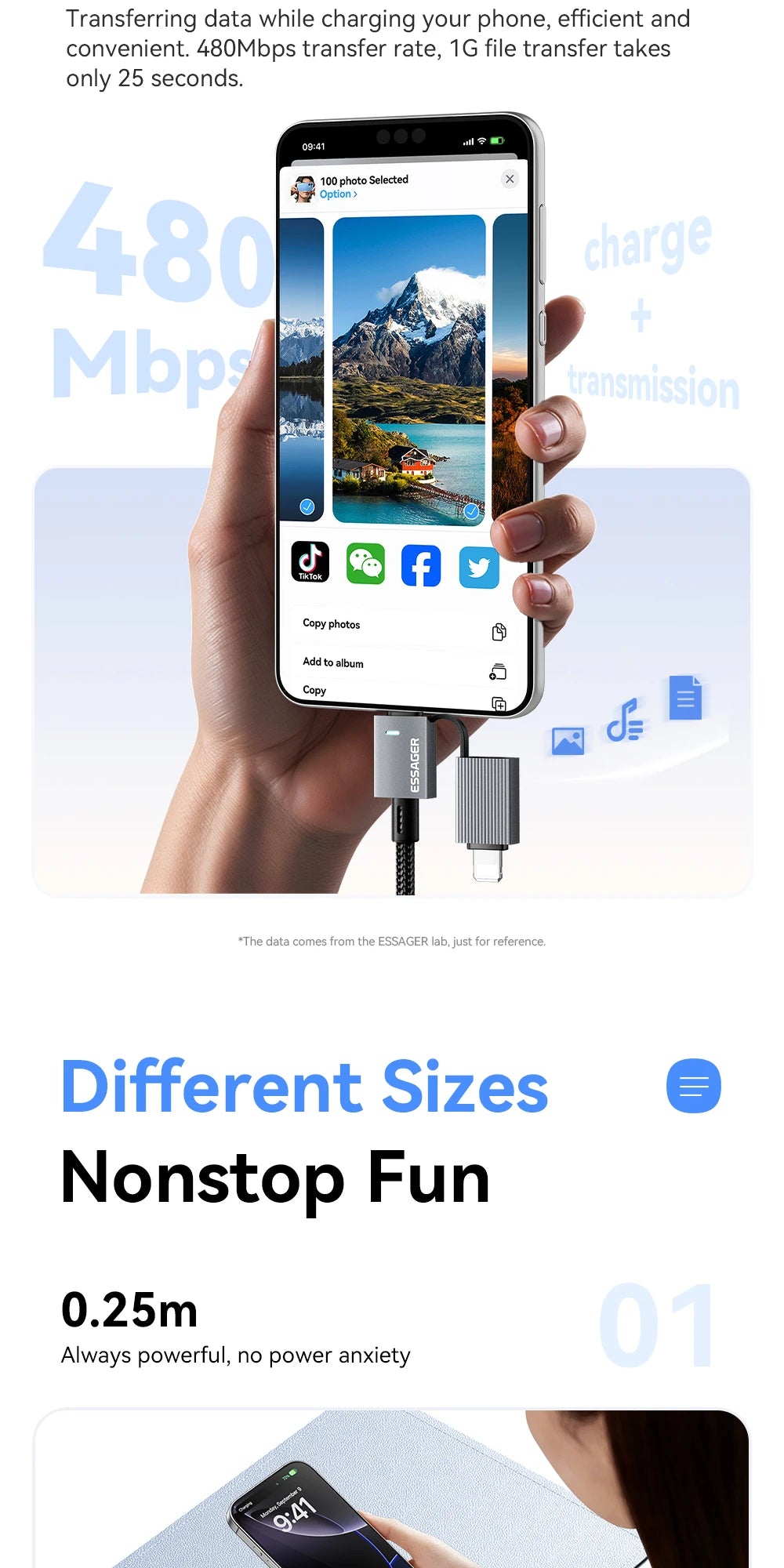 Essager 240W 4-in-1 Fast Charging Cable for iPhone17 16 15 Pro Max Macbook iPad Xiaomi Samsung Macbook USB Type C To USB C Cable