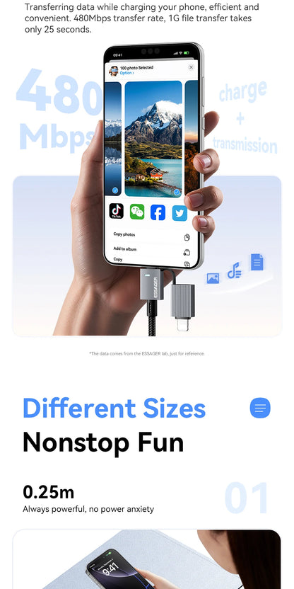 Essager 240W 4-in-1 Fast Charging Cable for iPhone17 16 15 Pro Max Macbook iPad Xiaomi Samsung Macbook USB Type C To USB C Cable