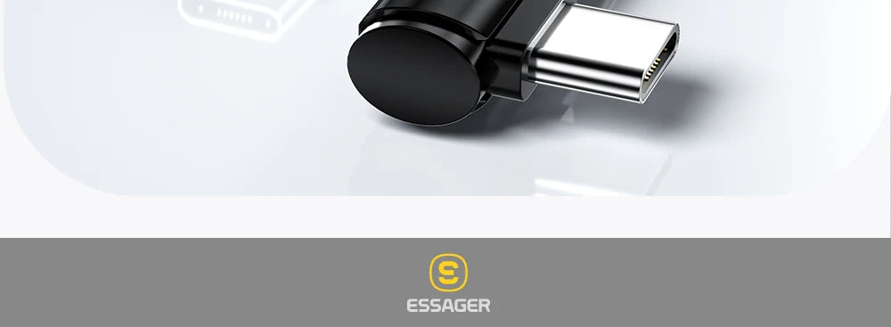 Essager 100W USB Type C To USB C Cable 90 Degree Angle For iPad MacBook Pro Xiaomi Samsung Huawei Fast Charging Type-C Date Wire