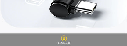 Essager 100W USB Type C To USB C Cable 90 Degree Angle For iPad MacBook Pro Xiaomi Samsung Huawei Fast Charging Type-C Date Wire