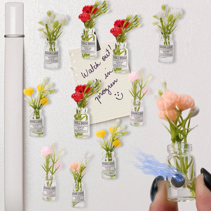 1/30Pcs Cute Mini Fridge Magnet Mini Small Vase frigerator Home 3D Vase Artificial Flower Magnet Kitchen Decoration Accessories
