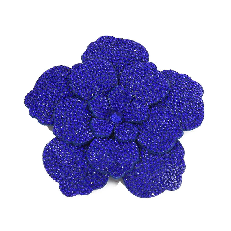 Three-dimensional Rhinestone Camellia Rose Brooch for Women's Fashion Pin High-end Luxury Jewelry Accessories Party Gift Corsage