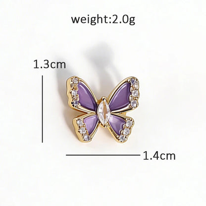 Wuli&baby Cute Bowknot Butterfly Collar Pins For Women Lady Purple Enamel Flower Insects Brooch Pins Fashion Jewelry Gifts