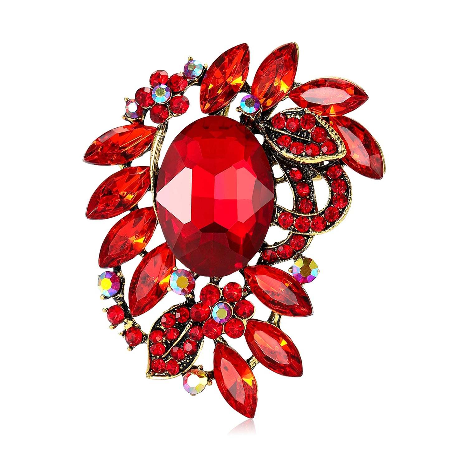 Beaut&Berry Luxury Crystal Glass Brooches for Women Rhinestone Pins Friends Party Gifts Banquet Jewellery Accessories