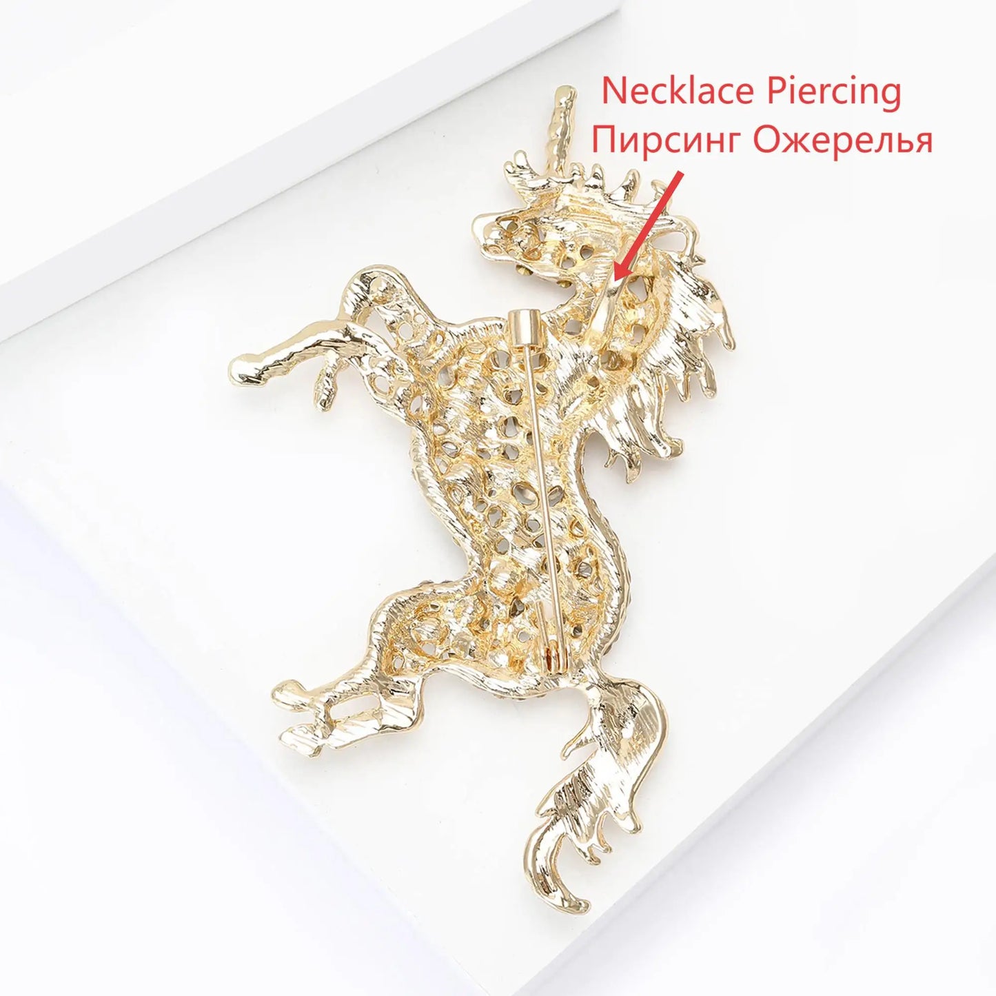 Beaut&Berry Classic Rhinestone Horse Brooches for Women Animal Pin Necklace Luxury  New Year Gifts Friends Zodiac Animal Jewelry