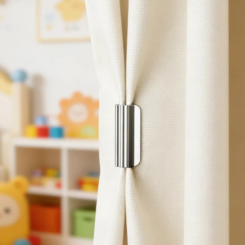 4PCS Strong Magnetic Curtain Clips Nail-Free Blackout Clip Keep Curtain Closed Prevent Light Leaking for Home Bedroom Office