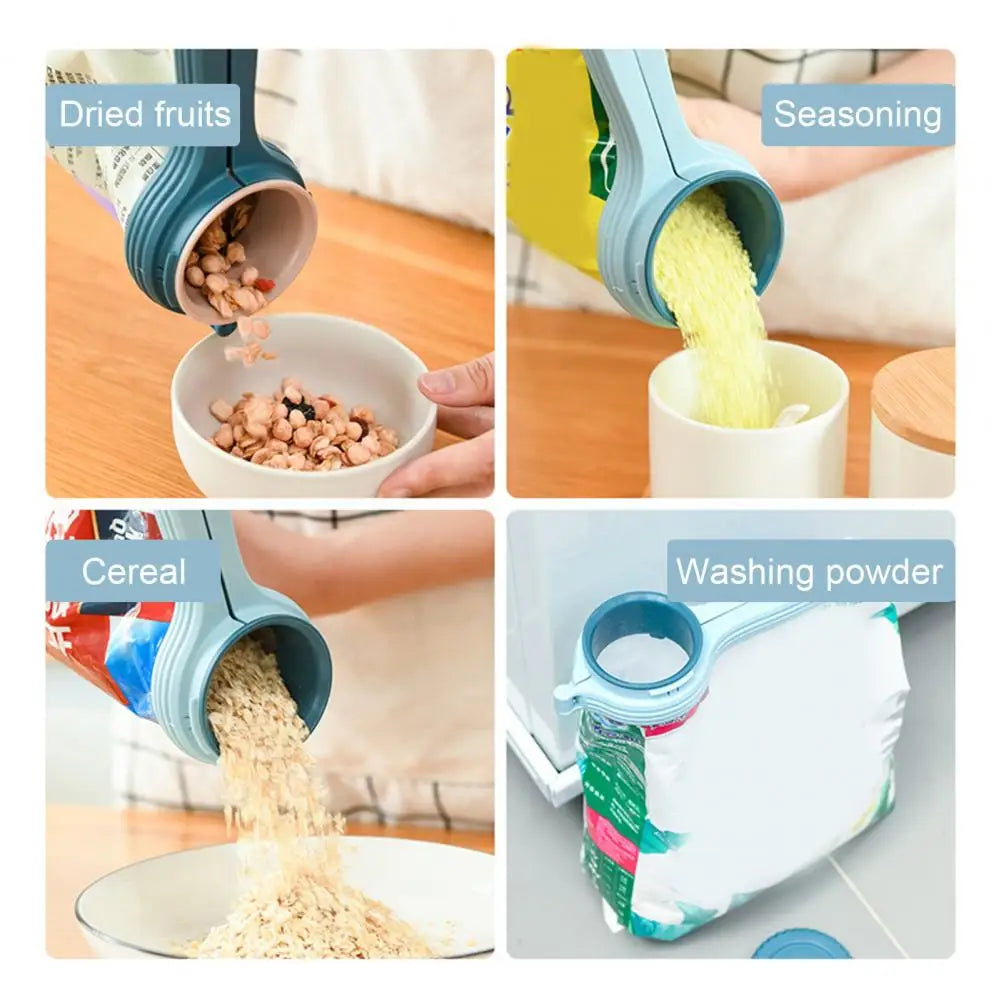 Bag Clip with Pour Spout Reusable Cap Sealer Clips Convenient Food Bag Clips Moisture-Proof Snack Clips Kitchen Accessories