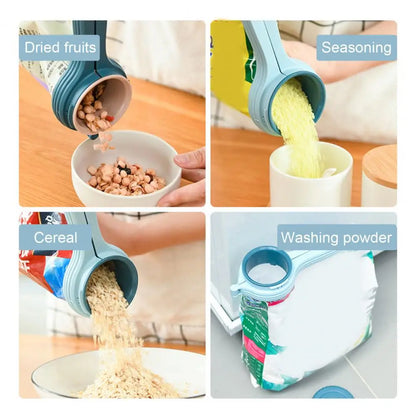 Bag Clip with Pour Spout Reusable Cap Sealer Clips Convenient Food Bag Clips Moisture-Proof Snack Clips Kitchen Accessories