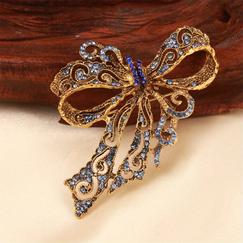 Baroque Luxury Beautiful Bow Men's Women's Brooch Pin，Jewelry Accessories, Wedding Holiday Party Couple Surprise Gift