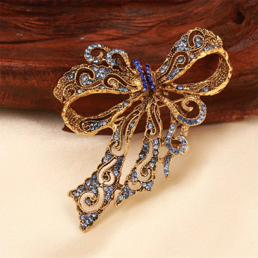 Baroque Luxury Beautiful Bow Men's Women's Brooch Pin，Jewelry Accessories, Wedding Holiday Party Couple Surprise Gift