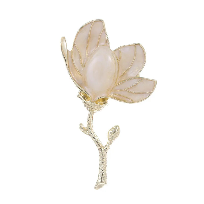 Vintage Sparkling Crystal Rose Hydrangea Magnolia Lotus Peony Poppy Flower Brooch Rhinestone Plant Pin Accessories Jewelry Gift