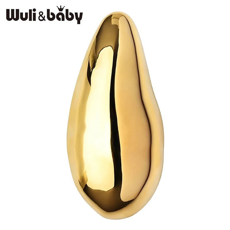 Wuli&baby Alloy Water-drop Brooches For Women Men 2-color Minimalist Style Geometric Office Causal Brooch Pins Gifts