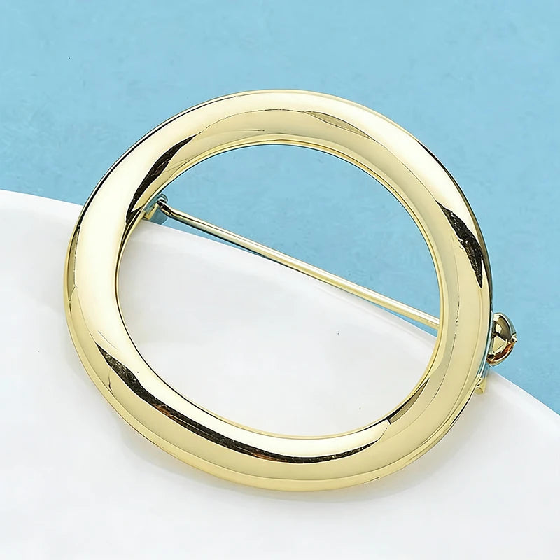 Wuli&baby Alloy Circle Brooches For Women Unisex 2-color Simple Style Party Office Brooch Pins Gifts