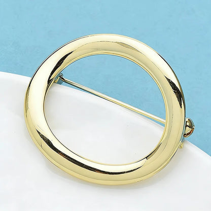 Wuli&baby Alloy Circle Brooches For Women Unisex 2-color Simple Style Party Office Brooch Pins Gifts