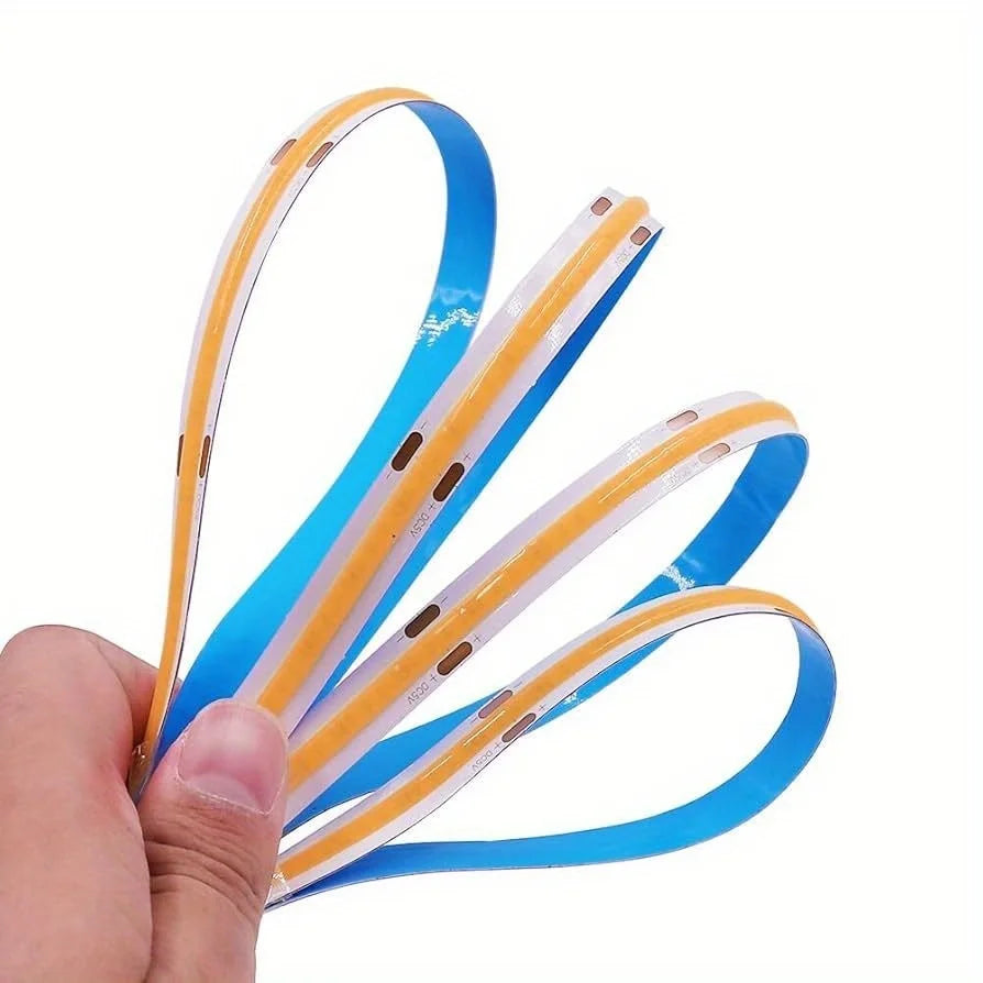 3AA Battery Box COB LED Strip Lights, 5V Flexible COB Strip Light, Flexible Ribbon Diode Tape for Party, Bedroom, Kitchen