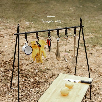 1/5pcs Black Rack Tool Detachable Finishing Hook Pot Pan Hanger Outdoor Camping S-Shaped Hanging Hooks Storage Buckle