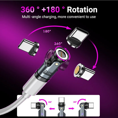 AUFU 9pin Magnetic OTG Adapter Type C Female to Type C IOS Micro Male Converter PD 240W Fast Charging Adapter For iPhone Laptop